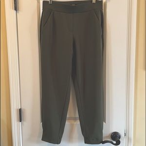 Loft Knit Trousers with Jogger hem detail, Dark Olive Green, Size S, Like New